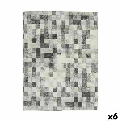 Kinvara Tablecloth CHECKS-G Grey Canvas 140 x 180 cm Stain Resistant Checks (6 Units)