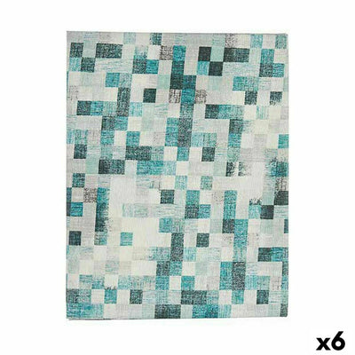 Kinvara Tablecloth CHECKS-A Turquoise Canvas 140 x 180 cm Stain Resistant Checks (6 Units)