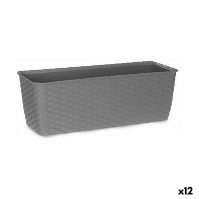 Stefanplast Gray Plastic Planter 15.5 x 13.5 x 39 cm (12 Units)