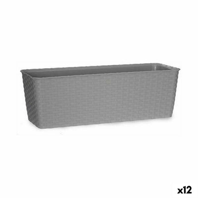 Stefanplast Gray Plastic Planter 18 x 16 x 49 cm (12 Units)