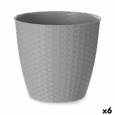 Stefanplast Gray Plastic Pot 24 x 22.3 x 24 cm (6 Units)
