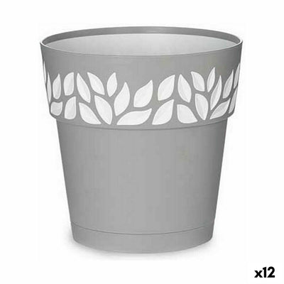 Stefanplast Cloe Self-Watering Pot, Grey Plastic, 19 x 19 x 19 cm (12 Units)