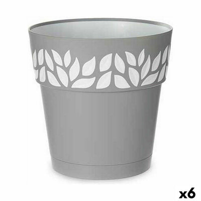 Stefanplast Cloe Self-Watering Pot, Grey Plastic, 25 x 25 x 25 cm (6 Units)