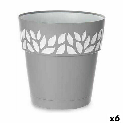 Stefanplast Cloe Self-Watering Pot, Grey Plastic, 29 x 29 x 29 cm (6 Units)