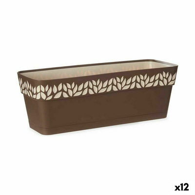 Stefanplast Cloe Brown Plastic Planter 49.5 x 17 x 19 cm (12 Units)