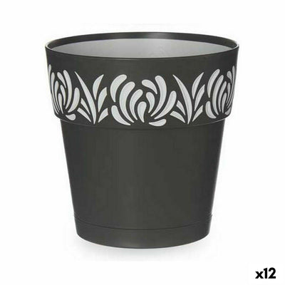 Stefanplast Gaia Anthracite Plastic Self-Watering Pot 15 x 15 x 15 cm (12 Units)