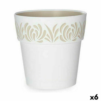 Stefanplast Gaia White Plastic Self-Watering Pot 25 x 25 x 25 cm (6 Units)