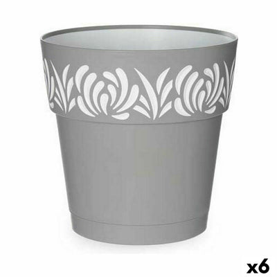 Stefanplast Gaia Gray Plastic Self-Watering Pot 25 x 25 x 25 cm (6 Units)