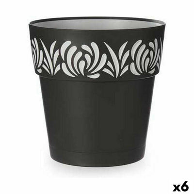 Stefanplast Gaia Anthracite Plastic Self-Watering Pot 29 x 29 x 29 cm (6 Units)
