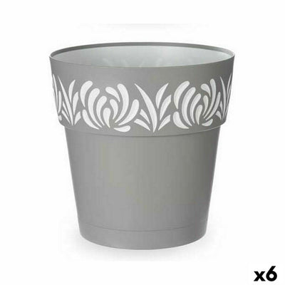 Stefanplast Gaia Gray Plastic Self-Watering Pot 29 x 29 x 29 cm (6 Units)