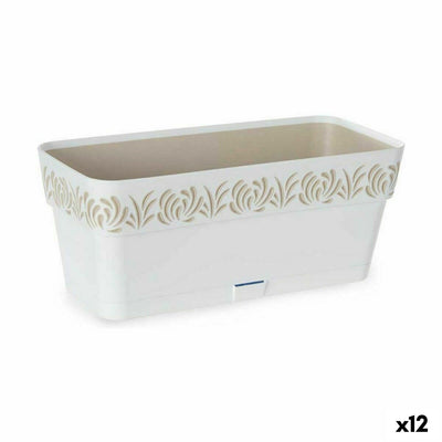 Stefanplast Gaia White Plastic Planter 13.3 x 12.3 x 29.3 cm (12 Units)