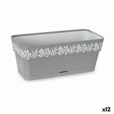 Stefanplast Gaia Gray Plastic Planter 13.3 x 12.3 x 29.3 cm (12 Units)