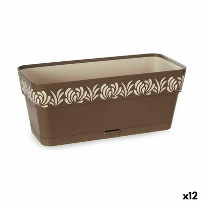 Stefanplast Gaia Brown Plastic Planter 13.3 x 12.3 x 29.3 cm (12 Units)