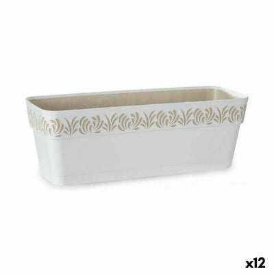 Stefanplast Gaia White Plastic Planter 49.5 x 17 x 19 cm (12 Units)