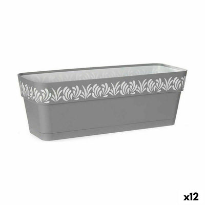 Stefanplast Gaia Gray Plastic Planter 49.5 x 17 x 19 cm (12 Units)