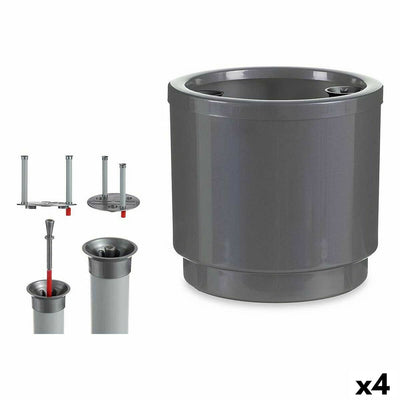 Ibergarden 4126-PLA Self-Watering Pot, Silver, Polypropylene, 26 x 25 x 26 cm (4 Units)
