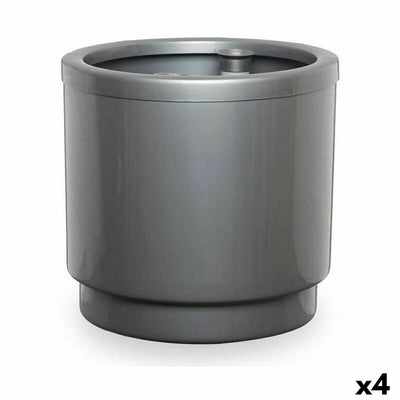 Ibergarden 4132-PLA Self-Watering Pot, Silver, Polypropylene, 32 x 30.5 x 32 cm (4 Units)