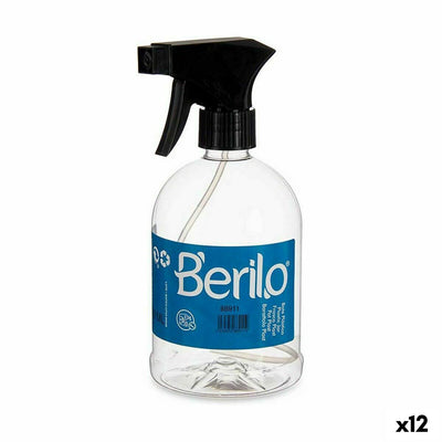 Beryl SE1205 Spray Bottle - Transparent Black Plastic Sprayer 500 ml (12 Units)