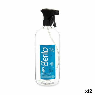 Bouteille Pulvérisatrice Berilo Noir Transparent Plastique 1 L (12 Unités)