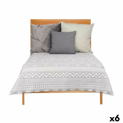 Reversible Quilt 240 x 260 cm White Grey (6 Units)