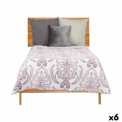 Reversible Quilt 180 x 260 cm White Purple (6 Units)