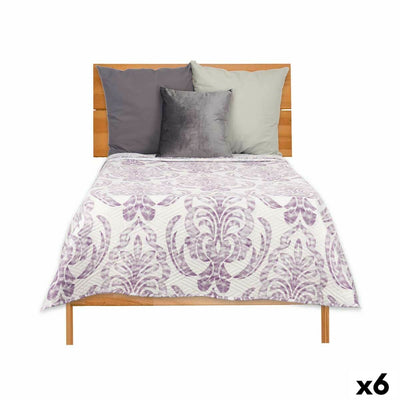 Reversible Quilt 240 x 260 cm White Purple (6 Units)