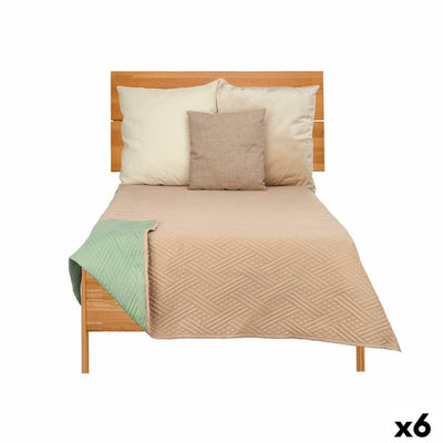 Reversible Quilt 240 x 260 cm Green Beige (6 Units)