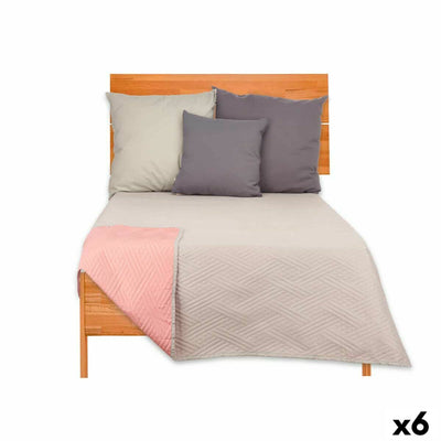 Reversible Quilt 240 x 260 cm Grey Pink (6 Units)