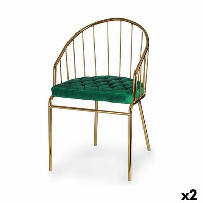 Chair Gift Decor Green Golden Polyester Iron 51 x 81 x 52 cm Bars (2 Units)
