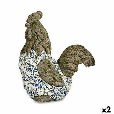 Decorative Garden Figure Ibergarden Polyresin Rooster 22,5 x 46 x 41,5 cm (2 Units)