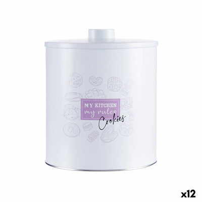 Kinvara My Kitchen My Rules White Tin Box 17 x 20 x 17 cm (12 Pack)