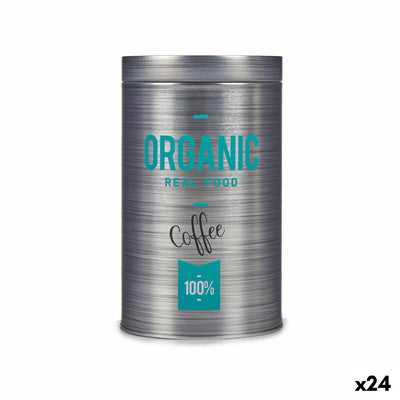 Kinvara Organic Tin Canister, Grey, 10.4 x 18.2 x 10.4 cm, Brown (Pack of 24)
