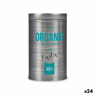 Kinvara Organic Gray Tin Metal Canister 10.4 x 18.2 x 10.4 cm Pasta (24 Units)