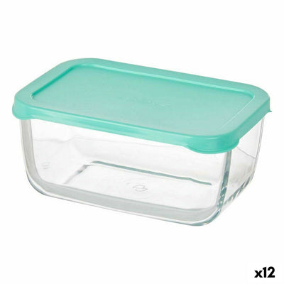 Fiambrera Pasabahce Snow Verde Transparente Vidrio Polietileno 790 ml 16,3 x 7,4 x 11,4 cm (12 Unidades)