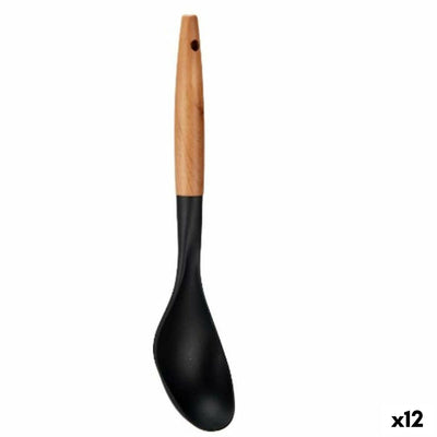 Kinvara KT190072-4 PBT Black Natural Wood Ladle 7 x 33.5 x 3.5 cm (12 Units)