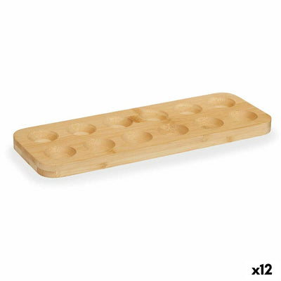 Kinvara Egg Cups CN-KT200062-1B Brown Bamboo 40 x 3.4 x 40 cm (12 Units)
