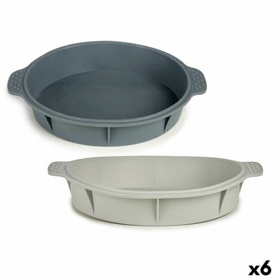 Kinvara HH156 Light Grey Dark Grey Silicone Baking Mold 30 x 4.5 x 26 cm Round (6 Pack)