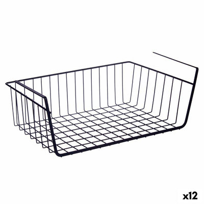 Cesta para Estante de Cocina Kinvara W4175S 450 PDQ Negro Hierro 42 x 14 x 26 cm (12 Unidades)