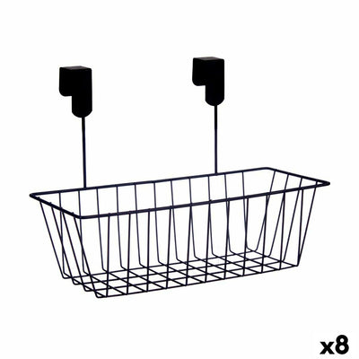 Kinvara W6692P PDQ Black Iron Kitchen Shelf Basket 28 x 12 x 9 cm (8 Pack)