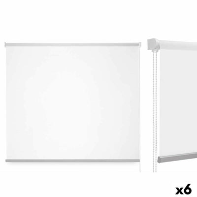 White Plastic Fabric Roller Blind 120 x 180 cm (6 Units)