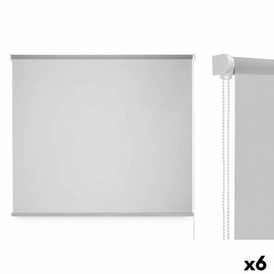 Roller Blind 150 x 180 cm Grey Plastic Fabric (6 Units)
