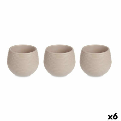 Ibergarden ES0301214S3 Taupe Plastic Pot Set 12 x 12 x 11 cm (6 Units)
