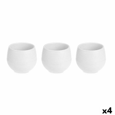 Ibergarden ES0501221S3 White Plastic Pot Set 16.5 x 16.5 x 14.5 cm (4 Units)