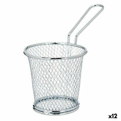 Basket for Presenting Appetizers Kinvara W8088S Silver Metal 15.5 x 12 x 8 cm (12 Units)