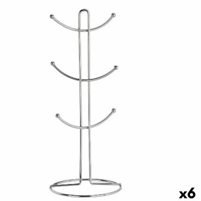 Colgador para tazas Kinvara W3154-1 Plateado Metal 16 x 39 x 16 cm (6 Unidades)