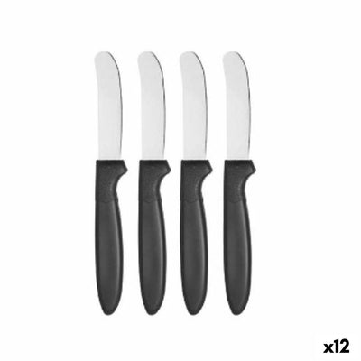 Kinvara CN-KT172244E Black Silver Stainless Steel Plastic Knife Set 17 cm (12 Units)