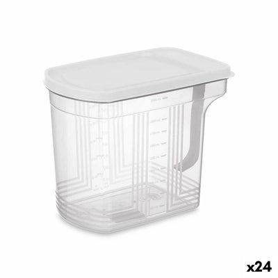 Kinvara 02 1507 Transparent Grey Food Storage Container 2.5 L 20.5 x 17 x 13 cm (Pack of 24)