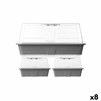 Ibergarden FYT3081032 Transparent Grey Plastic Greenhouse Set (8 Units)