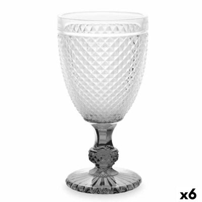 Copa Vivalto PR-00816B/BHA6 SMOKE Transparente Antracita Vidrio 256 ml Diamante (6 Unidades)