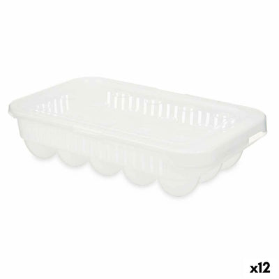 Huevera Kinvara 02 1067 Blanco Transparente Plástico 17,5 x 7 x 28,5 cm (12 Unidades)